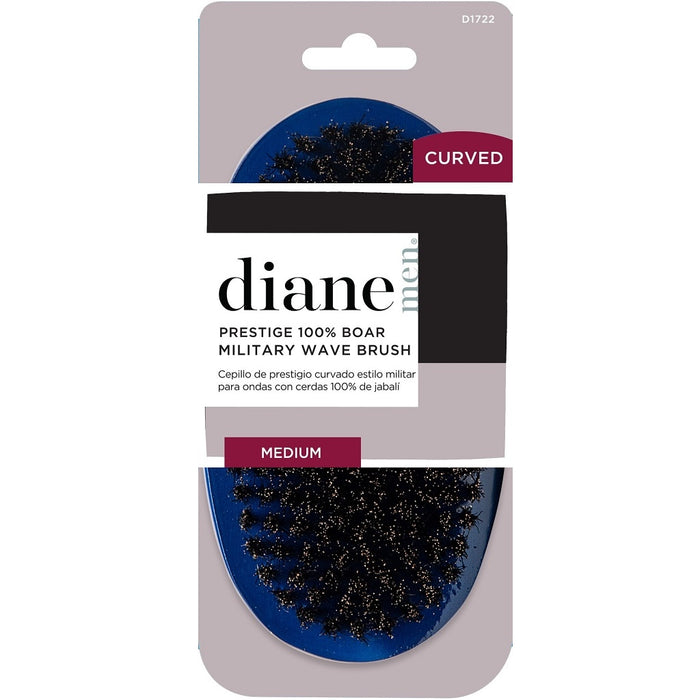 Diane Prestige Blue Medium 100% Boar Military Wave Brush #D1722