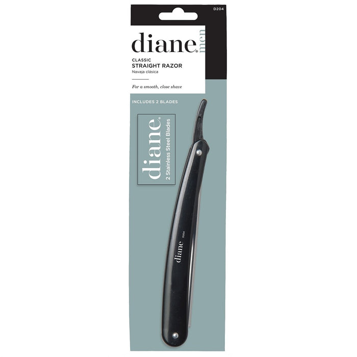 Diane Classic Black Straight Razor With 2 Blades #D204