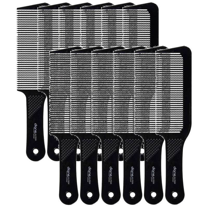 Diane Black 9.5" Flat Top Barber Comb #D7024 - 12 Pack (Bulk)