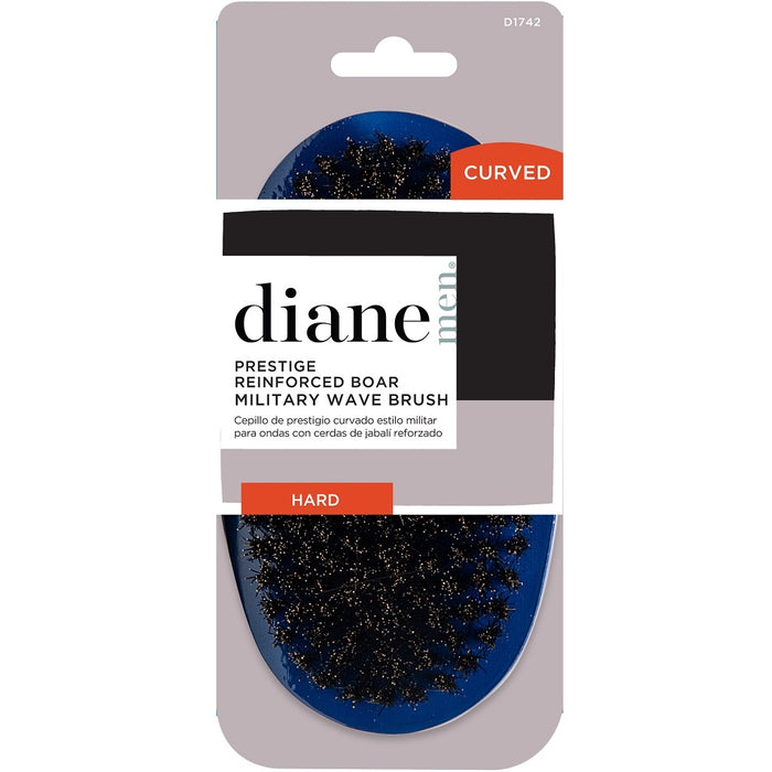 Diane Prestige Blue Hard Reinforced Boar Military Wave Brush #D1742