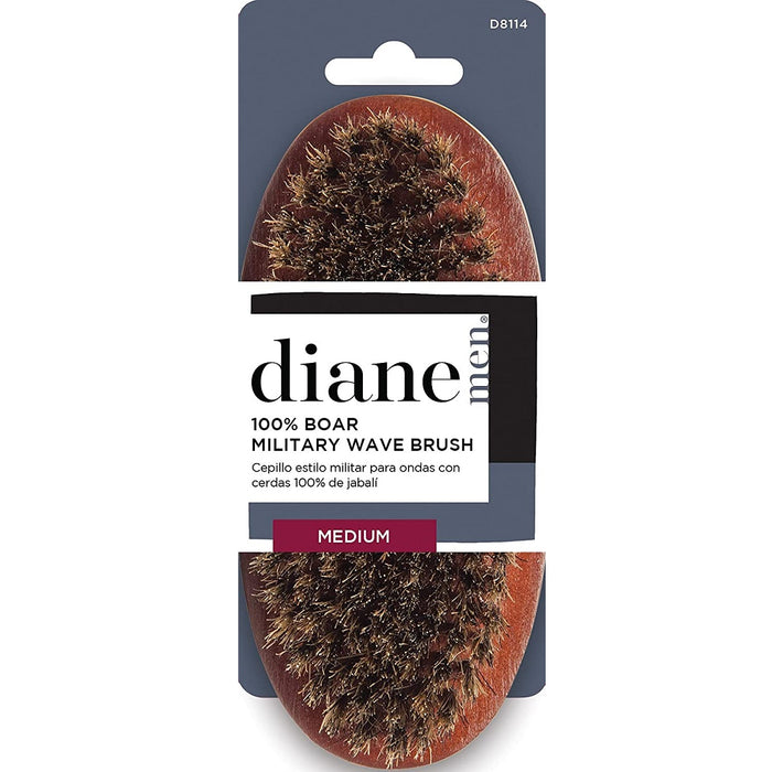 Diane 100% Boar Medium Firm Military Brush #D8114