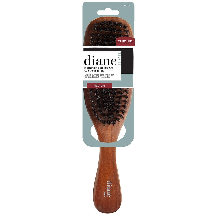 Diane Medium Reinforced Boar Curved Wave Brush #D8177