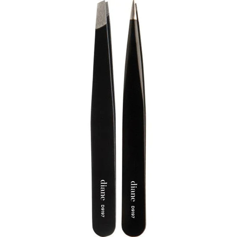 Diane 3-3/4" Point and Slant Tip Tweezers Set #D9197