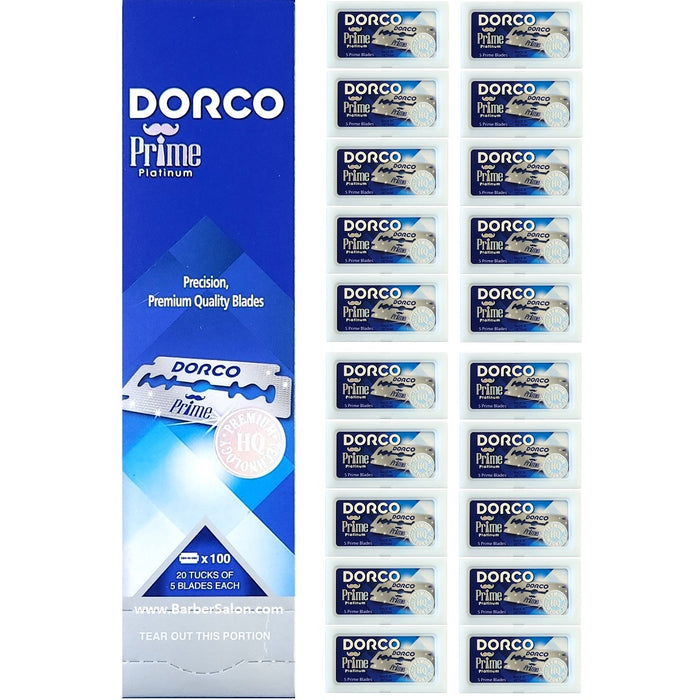 Dorco Prime Platinum Double Edge [Pillar Pack] 100 Blades #STP-301-5P