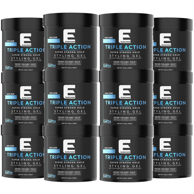 Elegance Triple Action Styling Gel Earth 16.9 oz - 12 Pack (Bulk)
