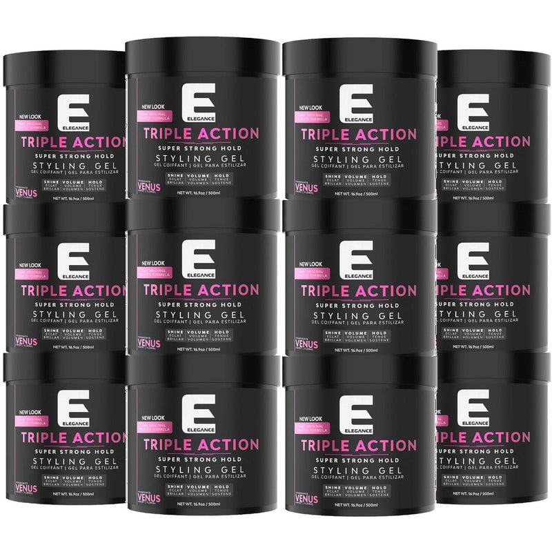 Elegance Triple Action Styling Gel Venus 16.9 oz - 12 Pack (Bulk)