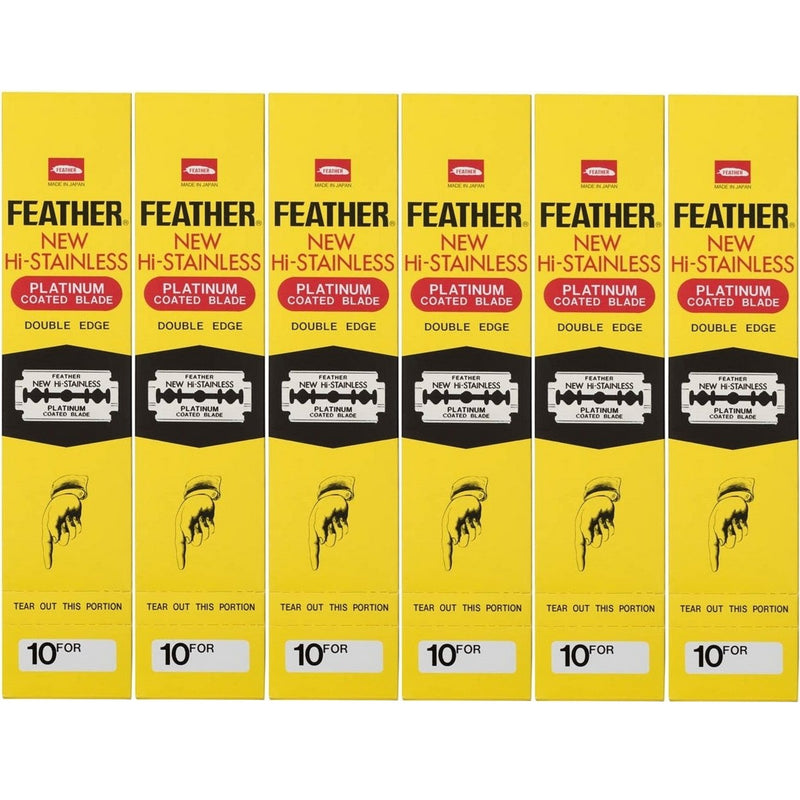 Jatai Feather Hi-Stainless Double Edge 1,200 Blades - 200 Blades x 6 Pack (Bulk)