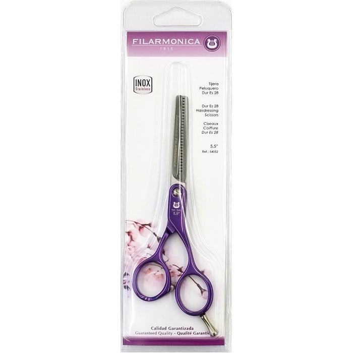 Filarmonica Dur Es 28 Thinning Scissors 5.5" - Aluminum Handle Purple #54052