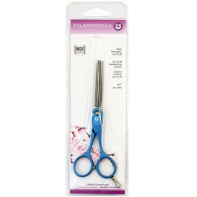 Filarmonica Dur Es 28 Thinning Scissors 5.5" - Aluminum Handle Blue #54056