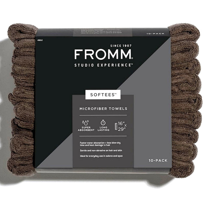 Fromm Softees Microfiber Towels - Brown 10 Pack #45012