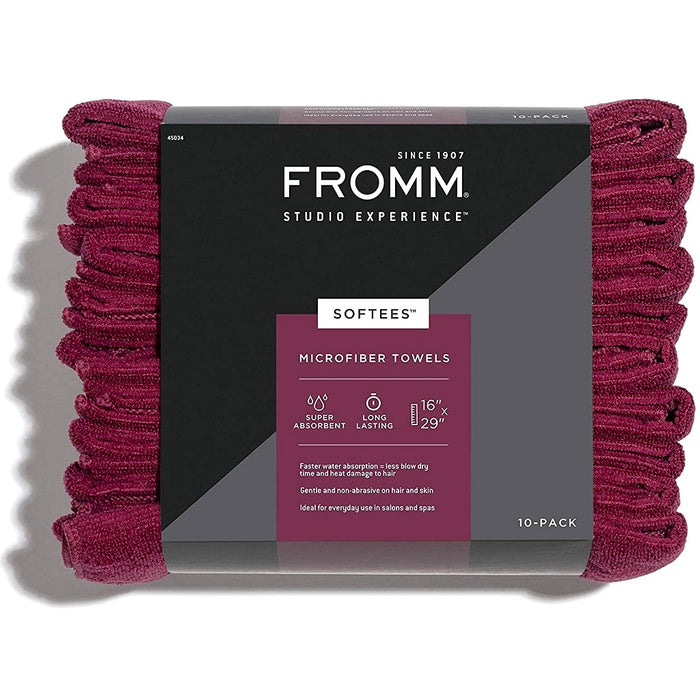 Fromm Softees Microfiber Towels - Cranberry 10 Pack #45034