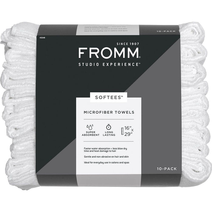 Fromm Softees Microfiber Towels - White 10 Pack #45048