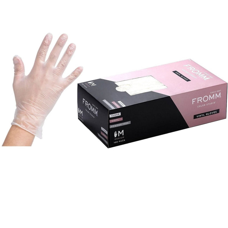 Fromm Powder Free Vinyl Clear Gloves 100 Pcs [S to XL Available]