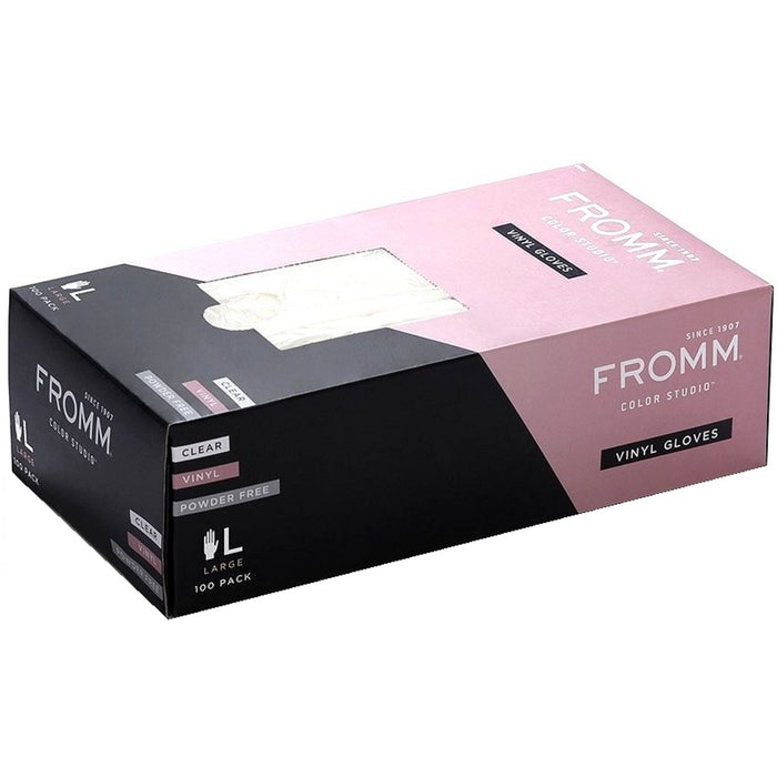 Fromm Powder Free Vinyl Clear Gloves 100 Pcs [S-XL]