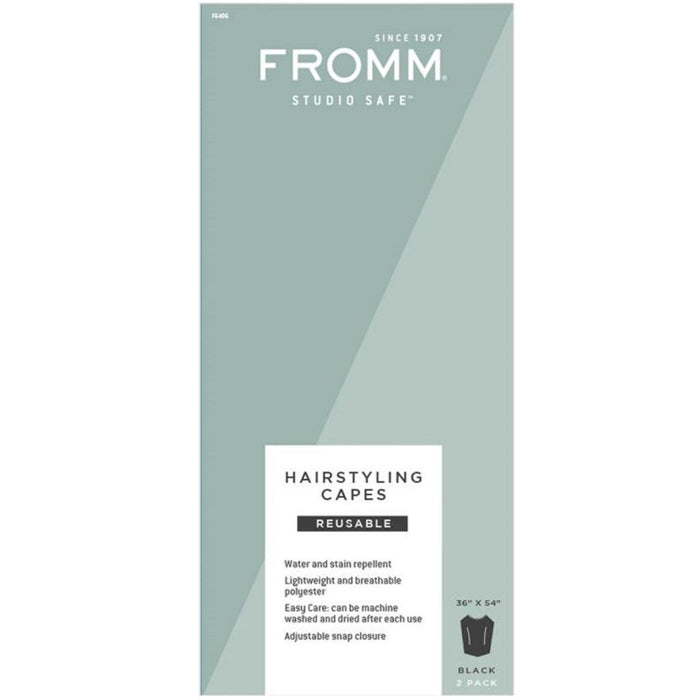 Fromm Reusable Hairstyling Cape Black - 2 Pack #F6406