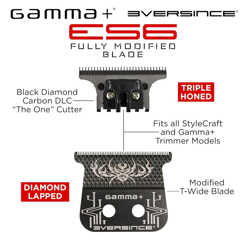 GAMMA+ 3Versince ES6 Black Diamond DLC Wide Blade with DLC "The One" Cutter Trimmer Blade #3VES6