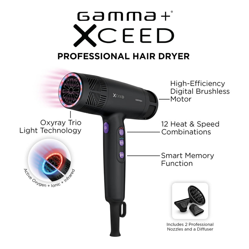 Gamma+ XCEED Advanced Hair Dryer - Black #GP115B