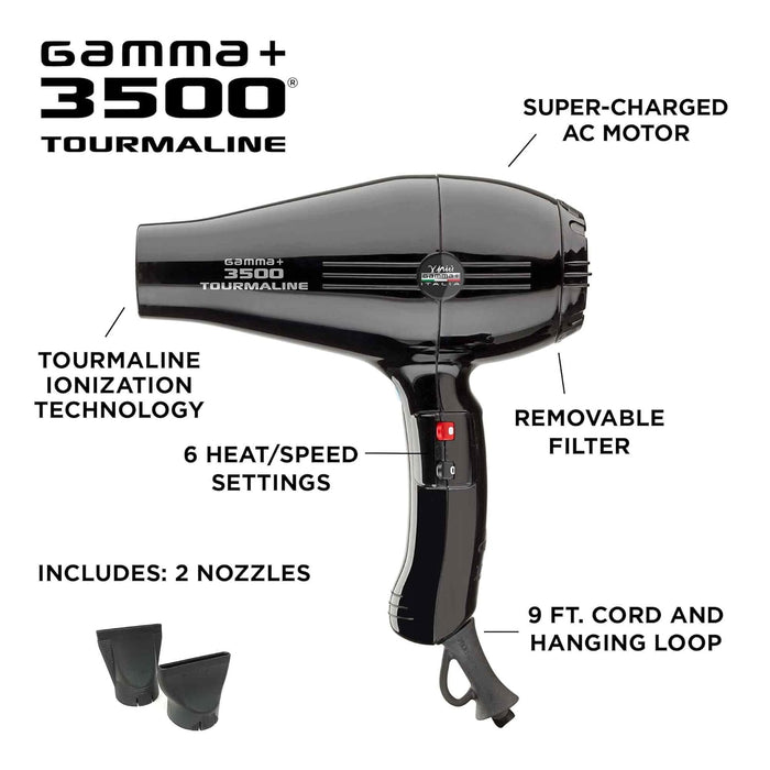 Gamma+ 3500 Tourmaline Dryer - Black #GP3500B