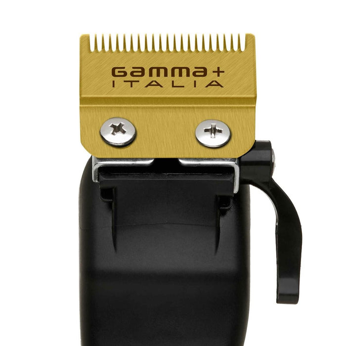 Gamma+ Replacement Fixed Gold Titanium Fade Hair Clipper Blade with Moving Gold Titanium Slim Tooth Cutter Set #GP521G