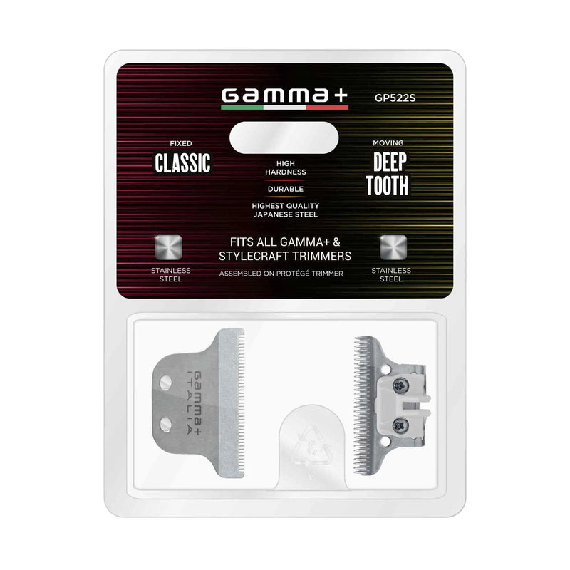 Gamma+ Classic Fixed Japanese Steel Wide Hair Trimmer Blade with Deep Tooth Cutter #GP522S
