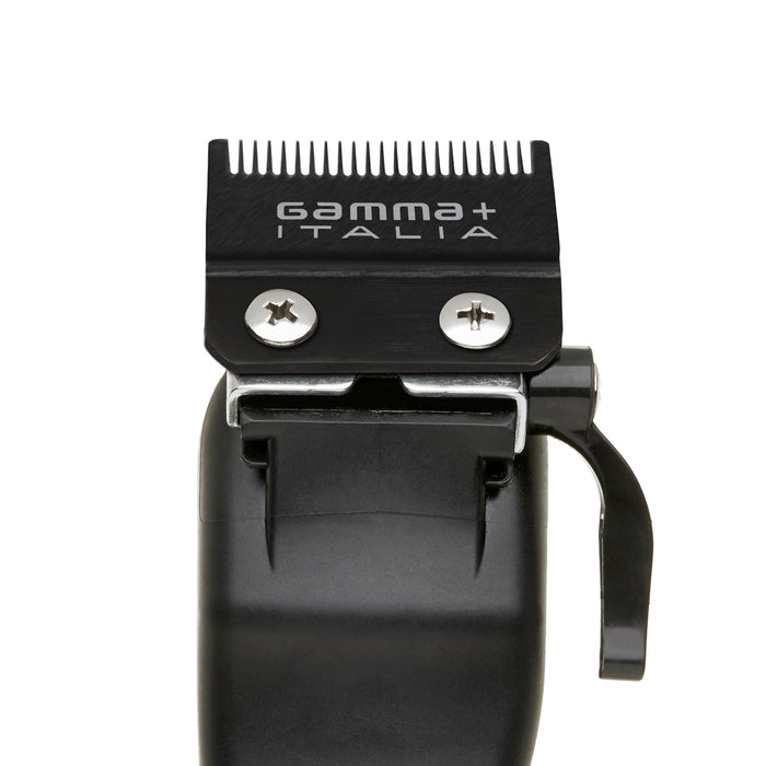 Gamma+ Replacement Double Black Diamond Carbon DLC Fixed Fade Hair Clipper Blade with Shallow Tooth 2.0 Cutter Set #GP534B