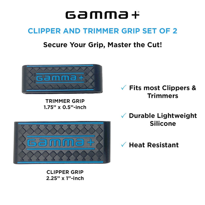 Gamma+ Barber Clipper & Trimmer Grip Band Black/Blue #GP307B