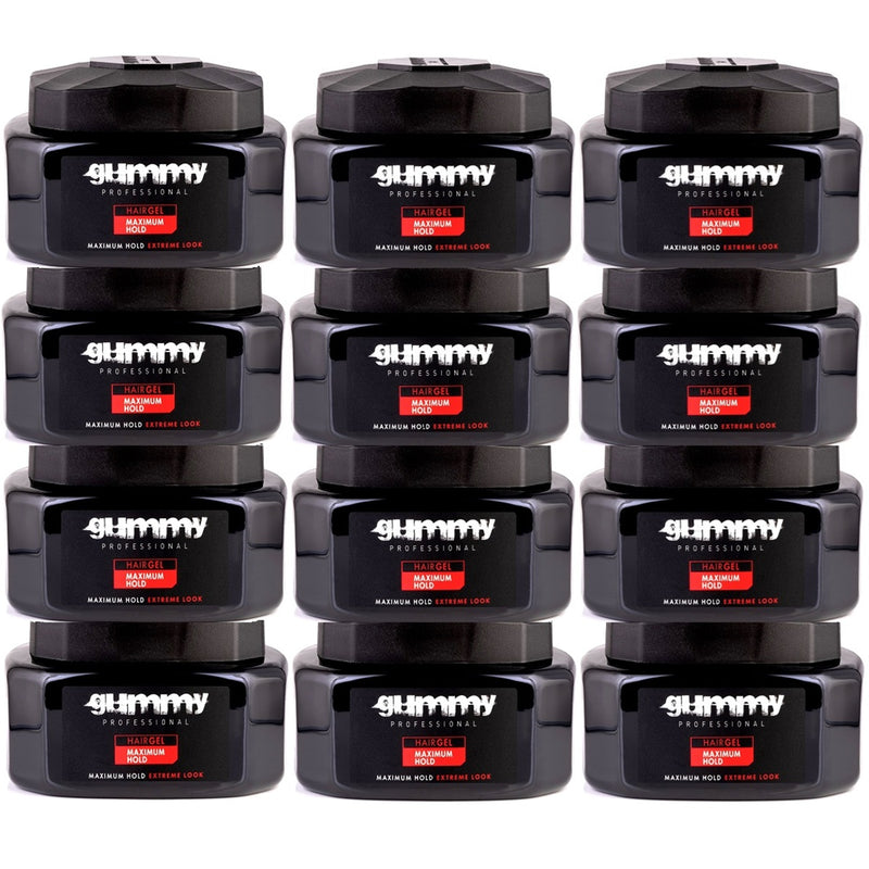Gummy Hair Gel (Maximum Hold) 23.5 oz - 12 Pack (Bulk)