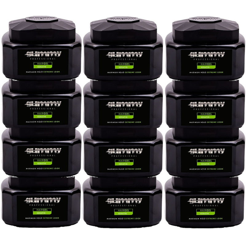 Gummy Hair Gel (Keratin) 23.66 oz - 12 Pack (Bulk)