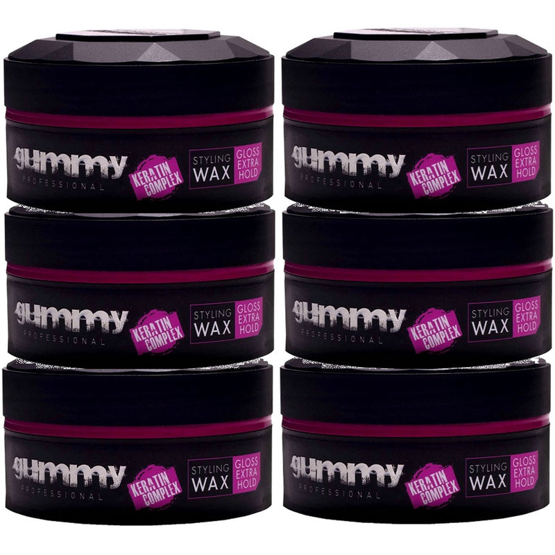 Gummy Styling Wax Gloss Extra Hold 5 oz - 6 Pack (Bulk)