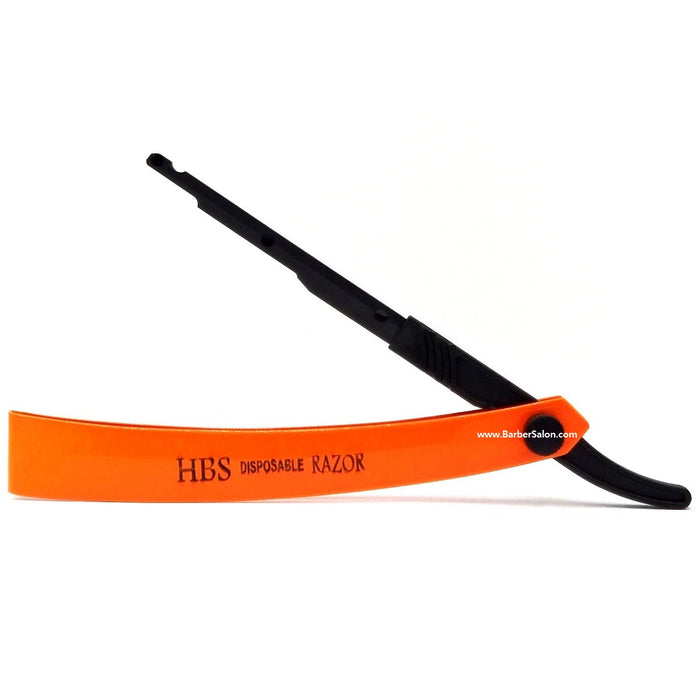 HBS Metal Straight Razor Handle Orange