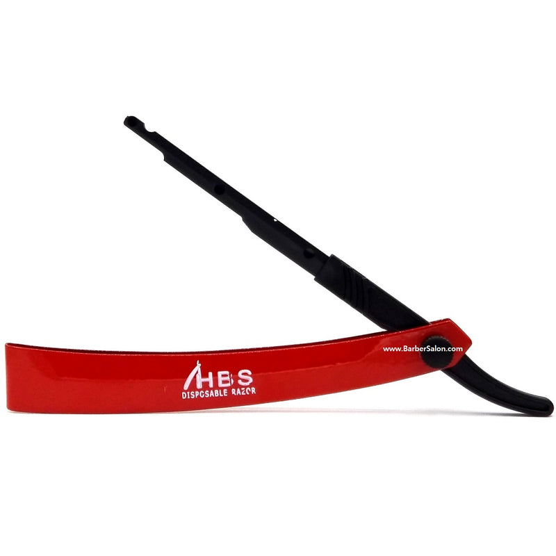 HBS Metal Straight Razor Handle Red