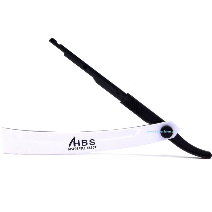 HBS Metal Straight Razor Handle White