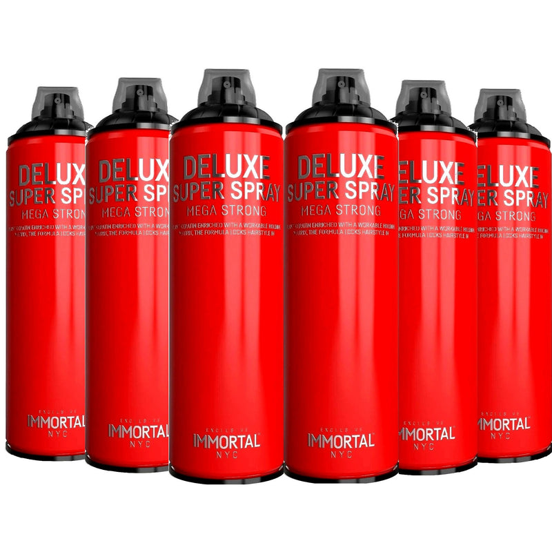 Immortal NYC Deluxe Super Hair Spray Mega Strong 16.9 oz - 6 Pack (Bulk)