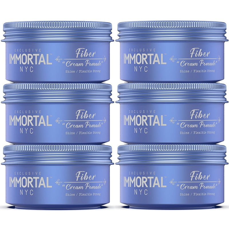 Immortal Exclusive Fiber - Cream Pomade 5.07 oz - 6 Pack (Bulk)