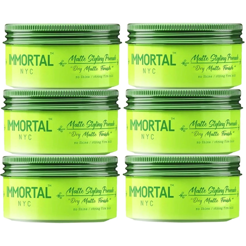 Immortal Matte Styling Pomade - Dry Matte Finish 5.07 oz - 6 Pack (Bulk)