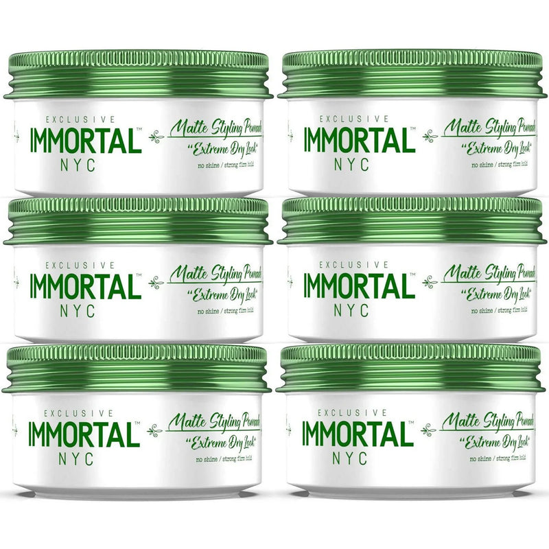 Immortal Exclusive Matte Styling Pomade - Extreme Dry Look 5.07 oz - 6 Pack (Bulk)