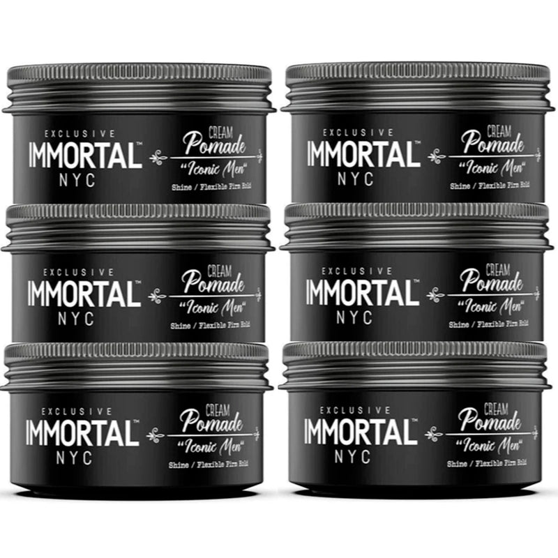 Immortal Exclusive Cream Pomade - Iconic Men 5.07 oz - 6 Pack (Bulk)
