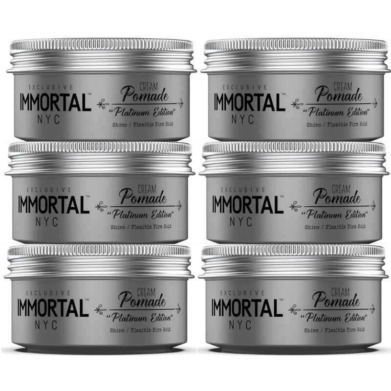 Immortal Exclusive Cream Pomade - Platinum Edition 5.07 oz - 6 Pack (Bulk)