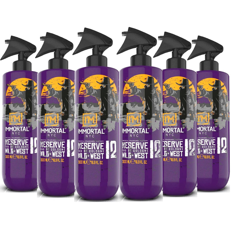 Immortal Wild West Reserve Eau De Cologne 16.9 oz - 6 Pack (Bulk)