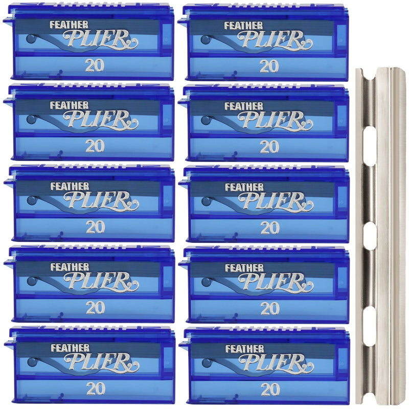Jatai Feather Plier Razor 200 Blades #F1-30-100 - 20 Blades x 10 Pack (Bulk)