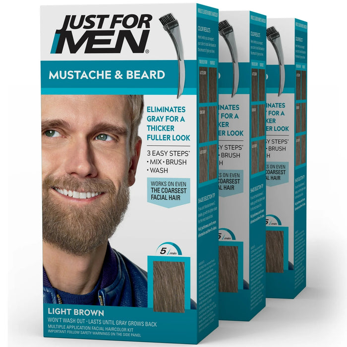Just for Men Mustache & Beard Brush-In Color Kit [Various Color Options]