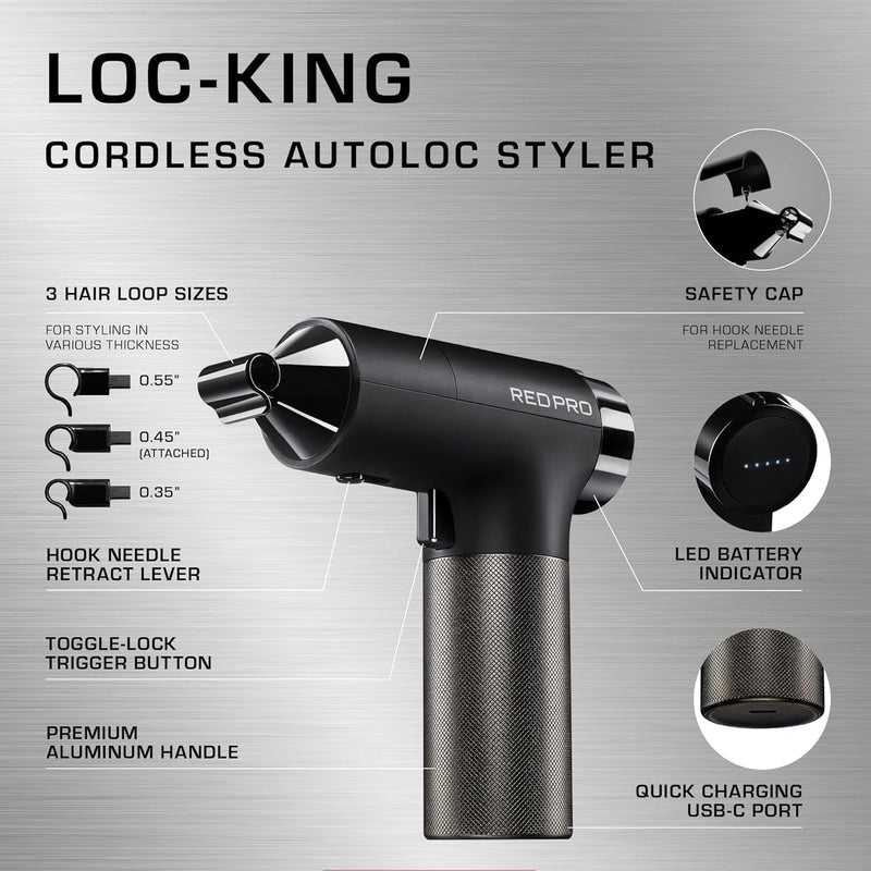 Red Pro LOC-KING Cordless Auto Loc Styler #ALD01