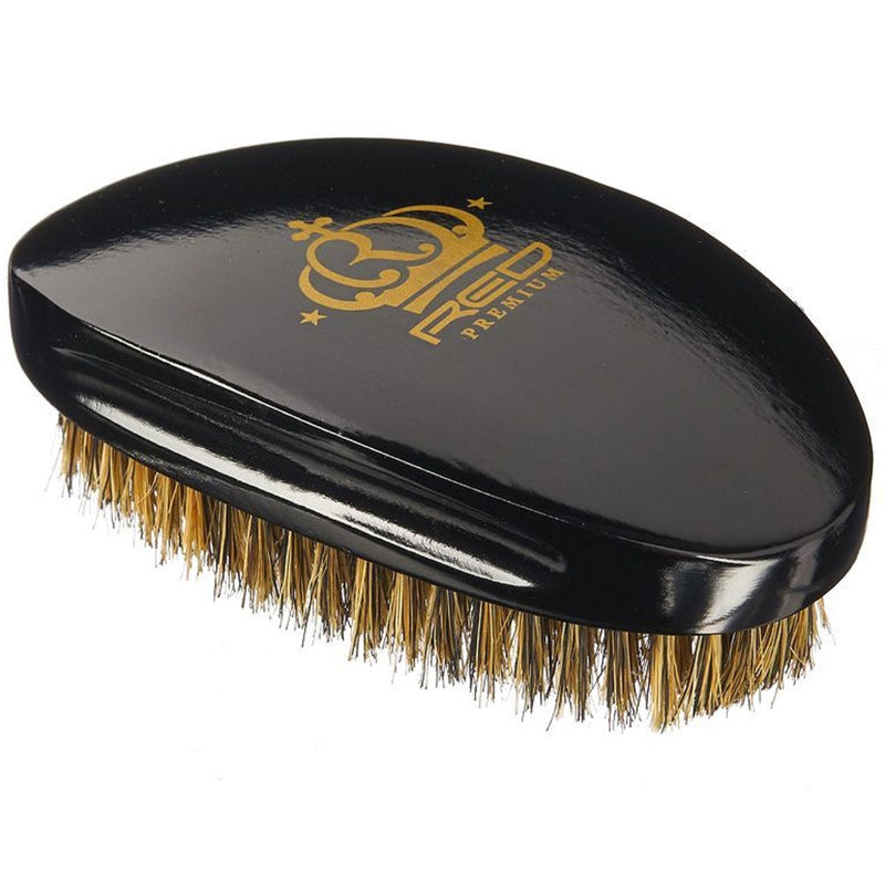 Red Premium Bow Wow X 360 Power Wave Boar Palm Brush Medium Soft Bristles #BR14
