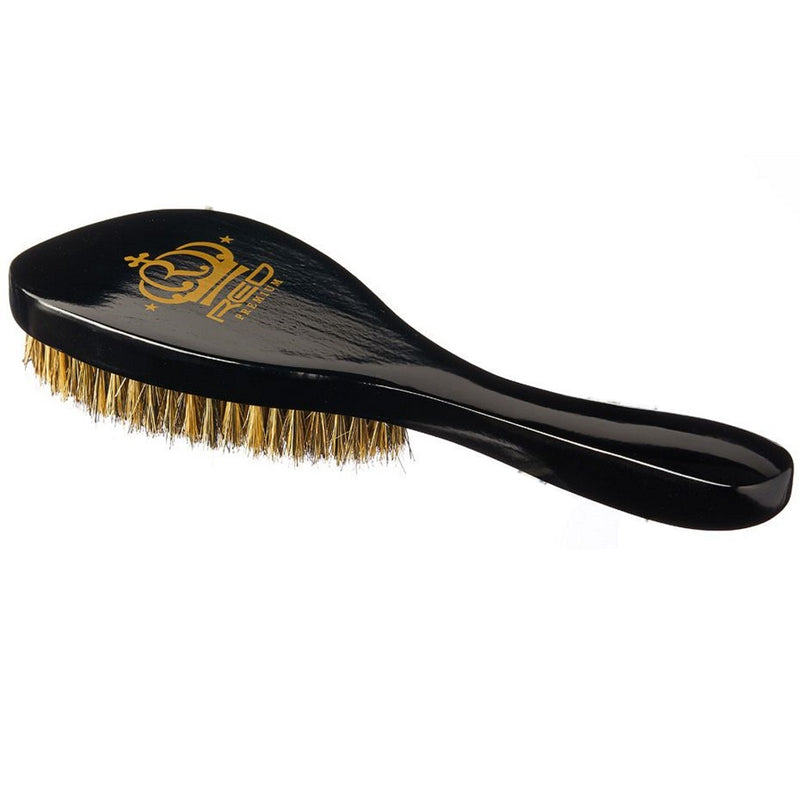Red Premium Bow Wow X 360 Power Wave Boar Wave Brush Medium Soft Bristles #BR16