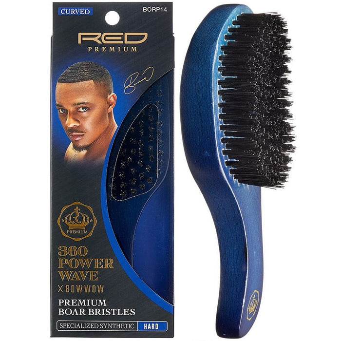 Red Premium Bow Wow X 360 Power Wave Synthetic Club Brush Hard Bristles #BORP14