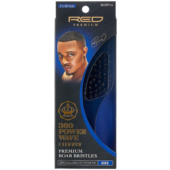 Red Premium Bow Wow X 360 Power Wave Synthetic Club Brush Hard Bristles #BORP14