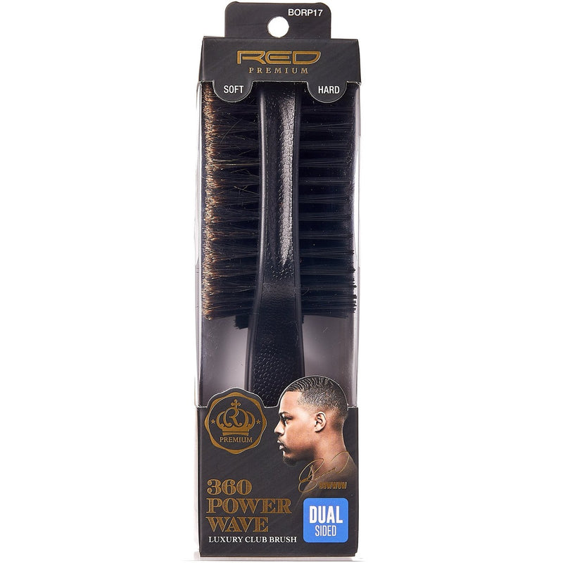 Red Premium 360 Power Wave Dual-Sided Club Brush Hard & Soft Bristles #BORP17