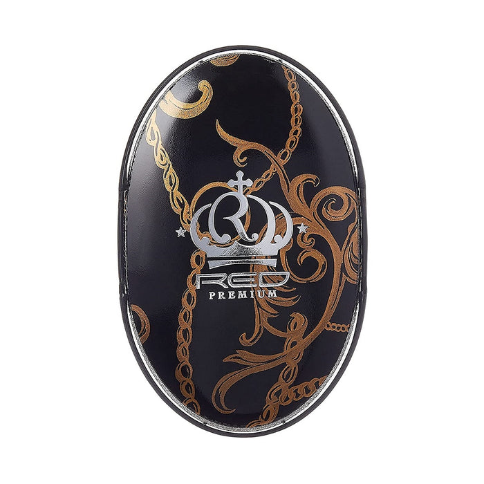 Red Premium Bow Wow X Pocket Wave Boar Brush with Case Medium Bristles [Luxe Pattern] #BR05