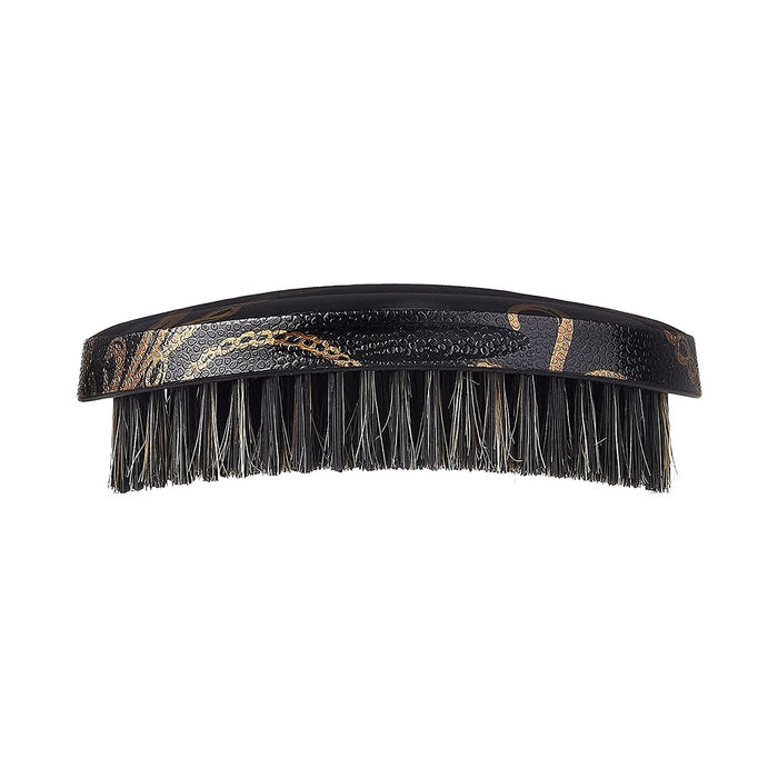 Red Premium Bow Wow X Pocket Wave Boar Brush with Case Medium Bristles [Luxe Pattern] #BR05