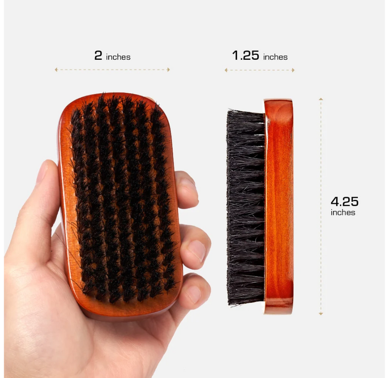 Red Premium 100% Boar Bristles Military Beard Brush #BR200